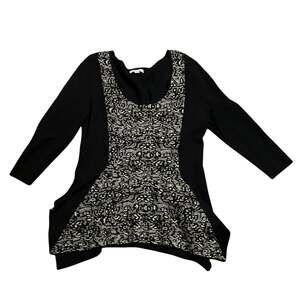 NY & Co  Black Knit Long Sleeve Peplum Whimsigoth Witchy Sweater